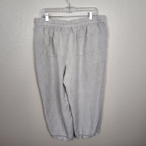 Lane Bryant Cream Linen Blend Cropped Pants Size 14/16 (2335) - Picture 3 of 5